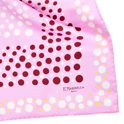 E.Marinella FOULARD IN SETA 65 ROSA Eleganza a pois Online