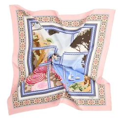 E.Marinella FOULARD IN SETA 90 ROSA I faraglioni di capri Online