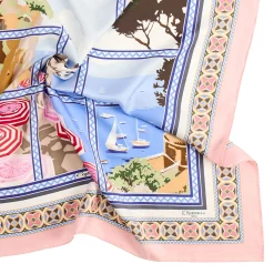 E.Marinella FOULARD IN SETA 90 ROSA I faraglioni di capri Online