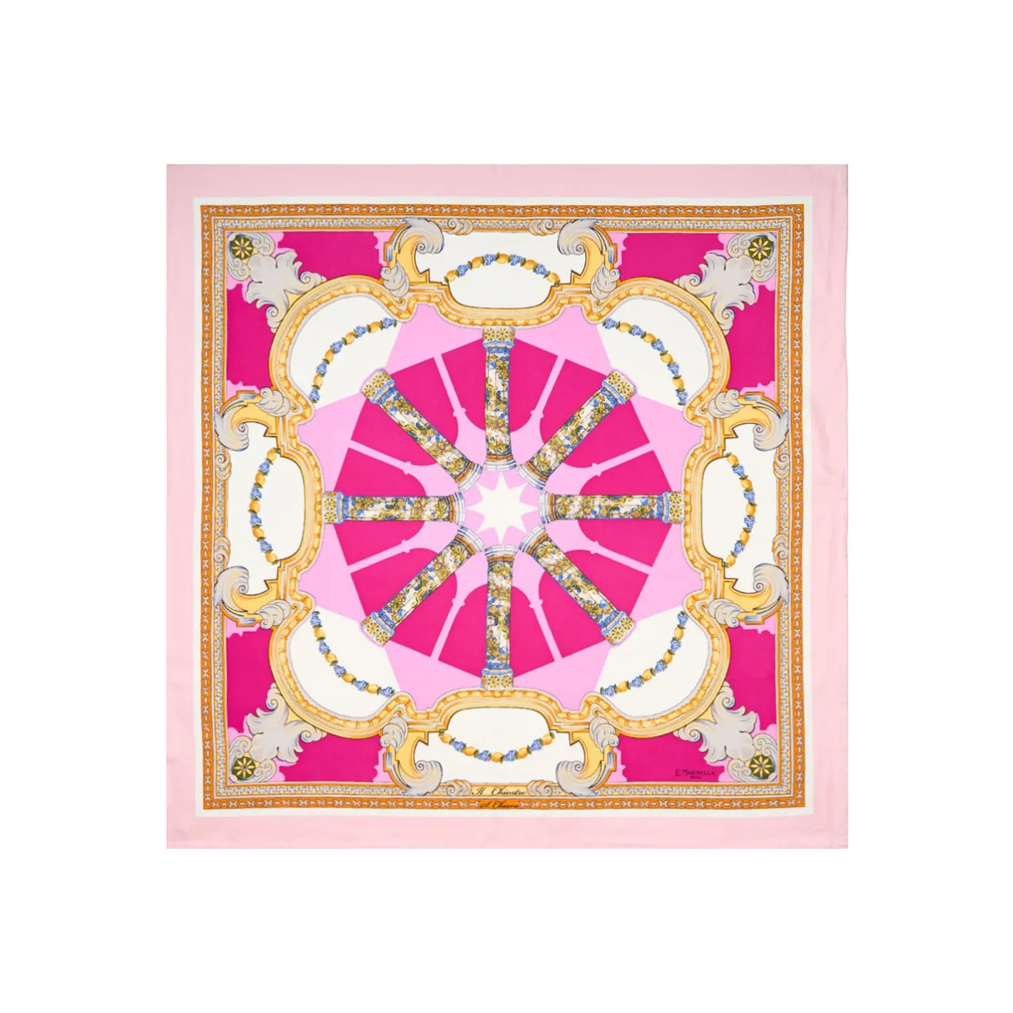 E.Marinella FOULARD IN SETA 90 ROSA Il chiostro di santa chiara Online