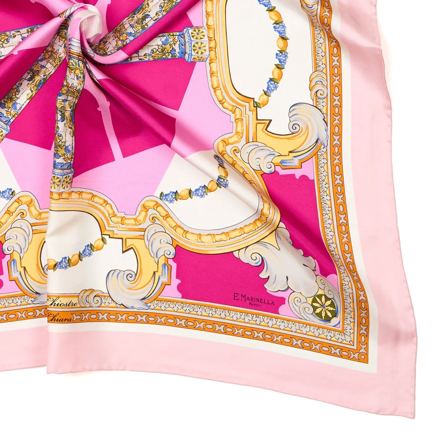 E.Marinella FOULARD IN SETA 90 ROSA Il chiostro di santa chiara Online