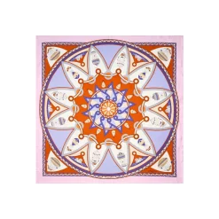 E.Marinella FOULARD IN SETA 90 ROSA Le mongolfiere Hot