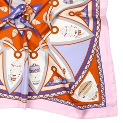 E.Marinella FOULARD IN SETA 90 ROSA Le mongolfiere Hot