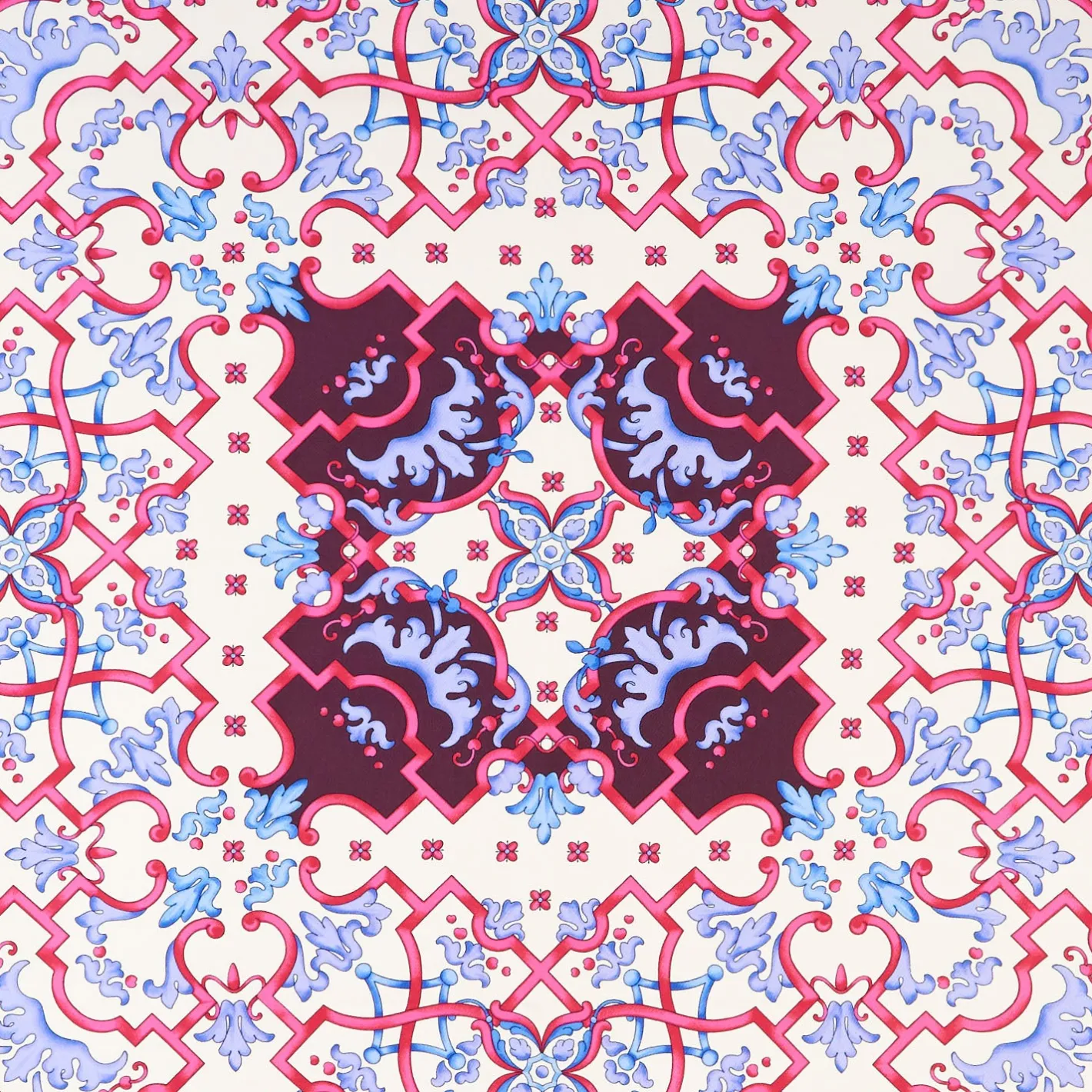 E.Marinella FOULARD IN SETA 90 ROSA Maiolica mediterranea Discount