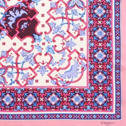 E.Marinella FOULARD IN SETA 90 ROSA Maiolica mediterranea Discount
