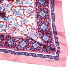 E.Marinella FOULARD IN SETA 90 ROSA Maiolica mediterranea Discount