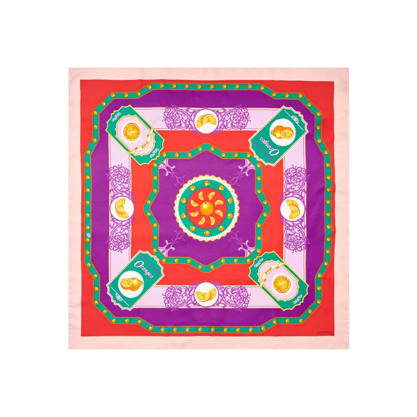 E.Marinella FOULARD IN SETA 90 ROSA Orange vibes Sale