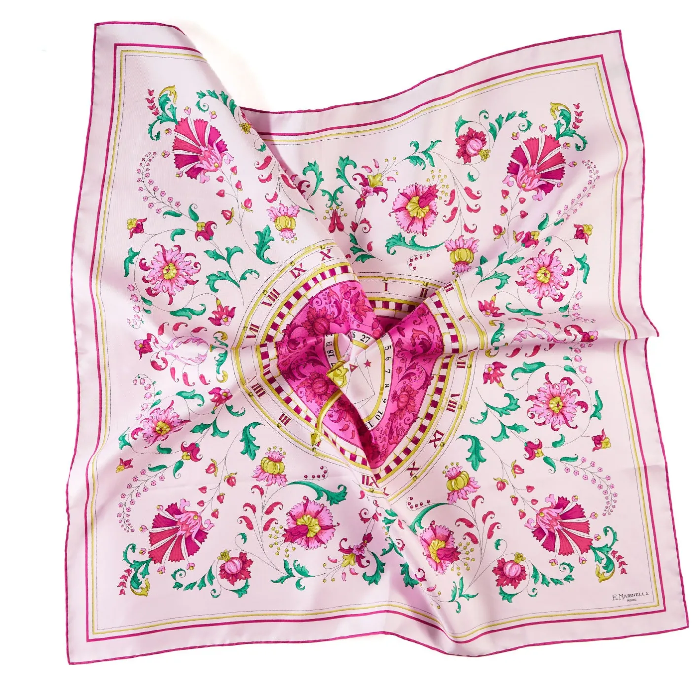E.Marinella FOULARD IN SETA 90 ROSA Un'estate caprese Outlet