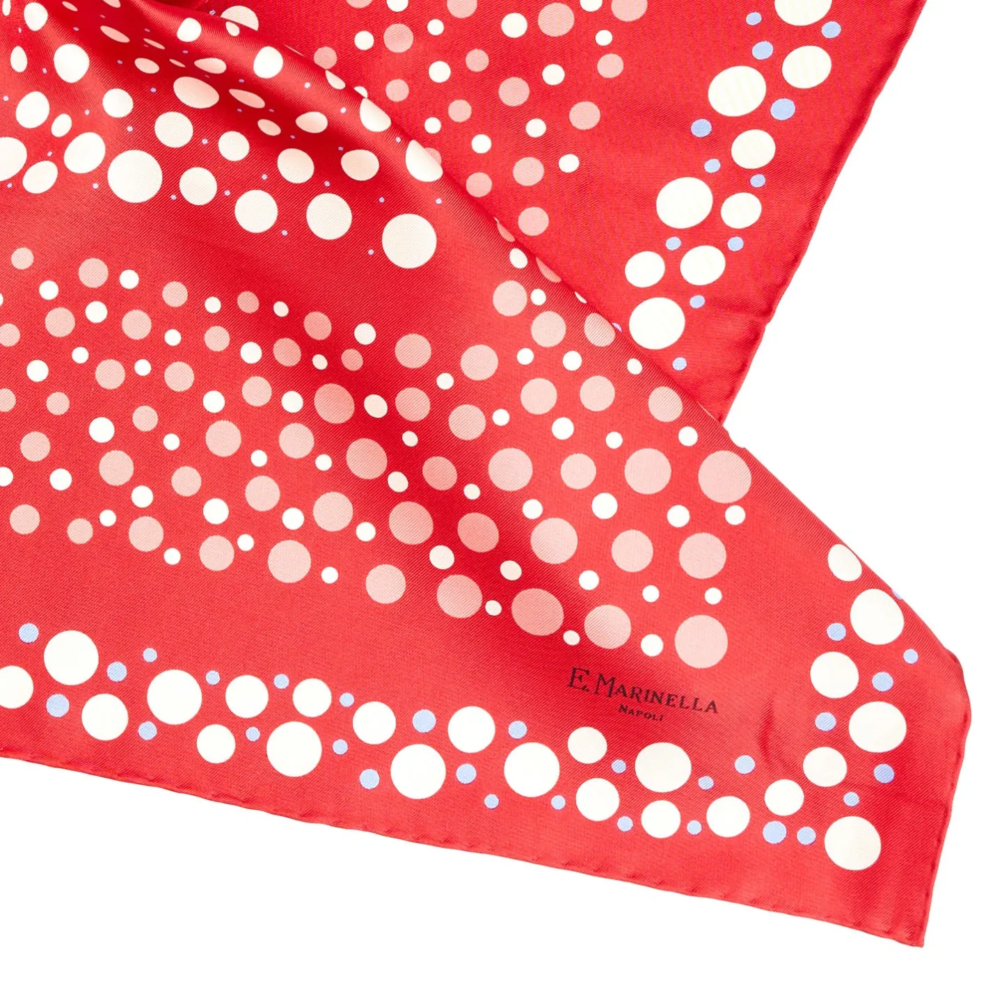 E.Marinella FOULARD IN SETA 65 ROSSO Eleganza a pois Sale