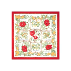 E.Marinella FOULARD IN SETA 90 ROSSO La rosa canina Best