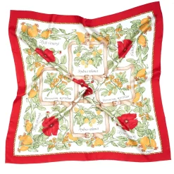 E.Marinella FOULARD IN SETA 90 ROSSO La rosa canina Best