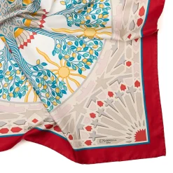 E.Marinella FOULARD IN SETA 90 ROSSO Mosaico Outlet