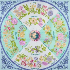 E.Marinella FOULARD IN SETA 90 VERDE La ruota delle stagioni Discount