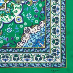 E.Marinella FOULARD IN SETA 90 VERDE Mediterranean vibes Best