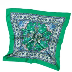 E.Marinella FOULARD IN SETA 90 VERDE Mediterranean vibes Best