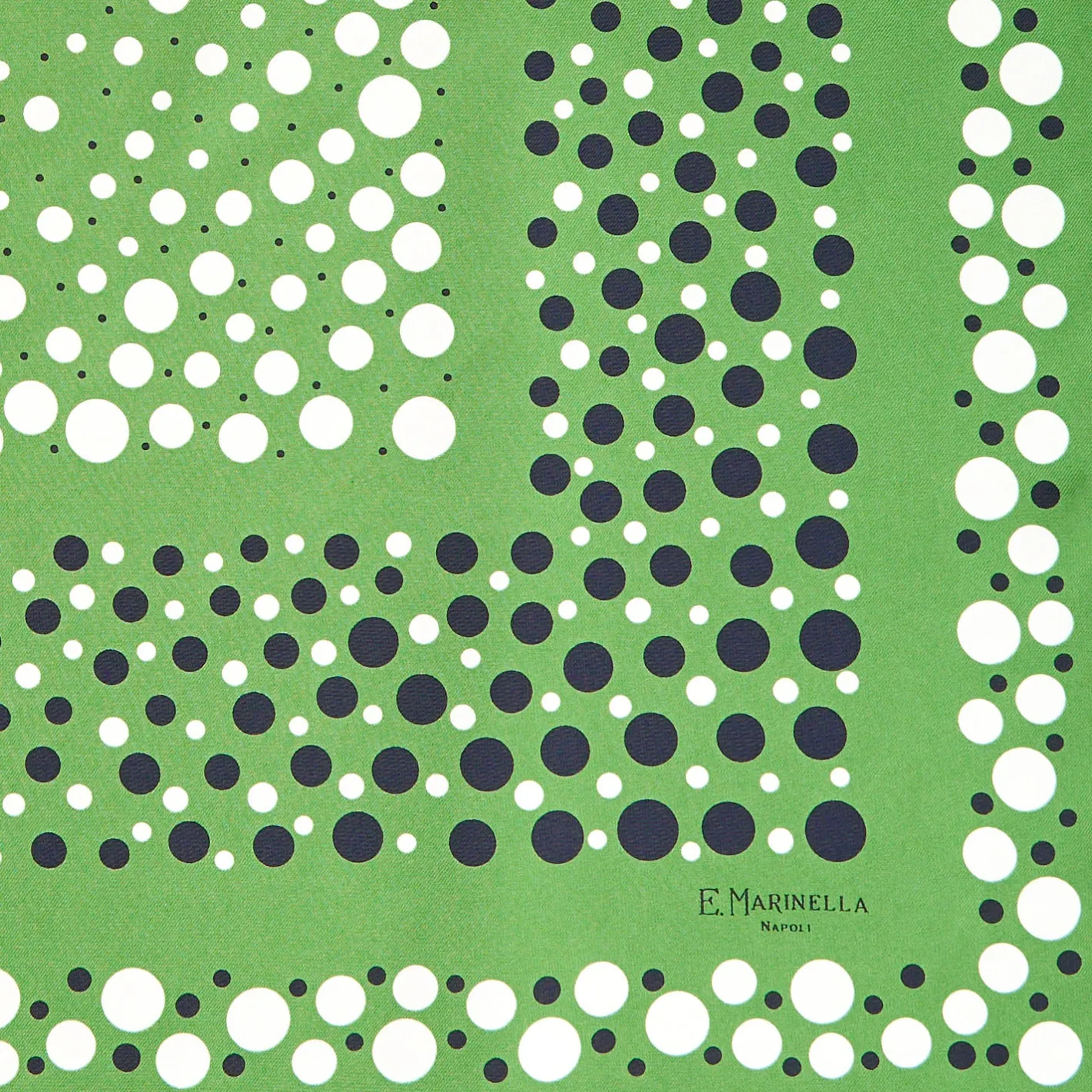 E.Marinella FOULARD IN SETA 65 VERDE OLIVA Eleganza a pois Clearance