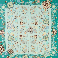 E.Marinella FOULARD IN SETA 90 VERDE World of archivio flowers 1961 Best
