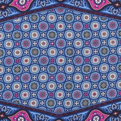 E.Marinella FOULARD ROMBO IN SETA AZZURRO POLVERE Microfantasia fiore New
