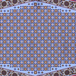E.Marinella FOULARD ROMBO IN SETA AZZURRO POLVERE Microfantasia fiore New