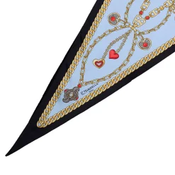 E.Marinella FOULARD ROMBO IN SETA AZZURRO Collezione san valentino Best