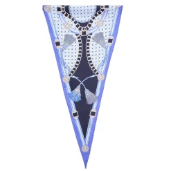 E.Marinella FOULARD ROMBO IN SETA BLU Collezione lucky charm Best
