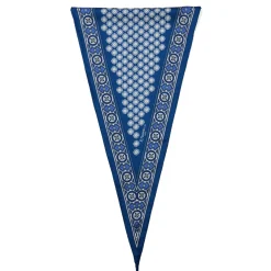 E.Marinella FOULARD ROMBO IN SETA BLUETTE Microfantasia fiore Discount
