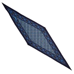 E.Marinella FOULARD ROMBO IN SETA BLU SCURO Microfantasia fiore Discount