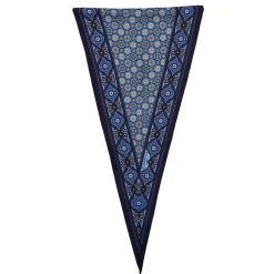 E.Marinella FOULARD ROMBO IN SETA BLU SCURO Microfantasia fiore Discount