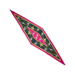 E.Marinella FOULARD ROMBO IN SETA FUCSIA Collezione lucky charm