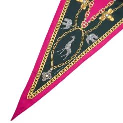 E.Marinella FOULARD ROMBO IN SETA FUCSIA Collezione lucky charm
