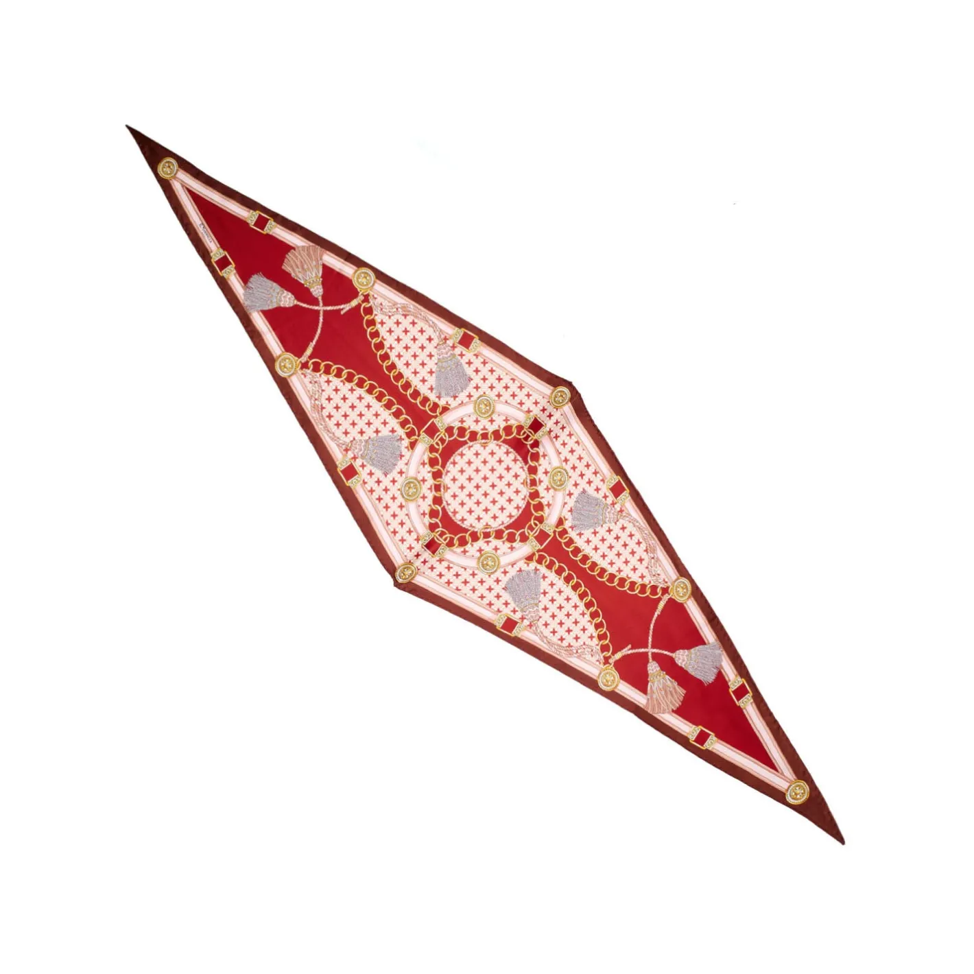 E.Marinella FOULARD ROMBO IN SETA ROSSO Collezione lucky charm Online