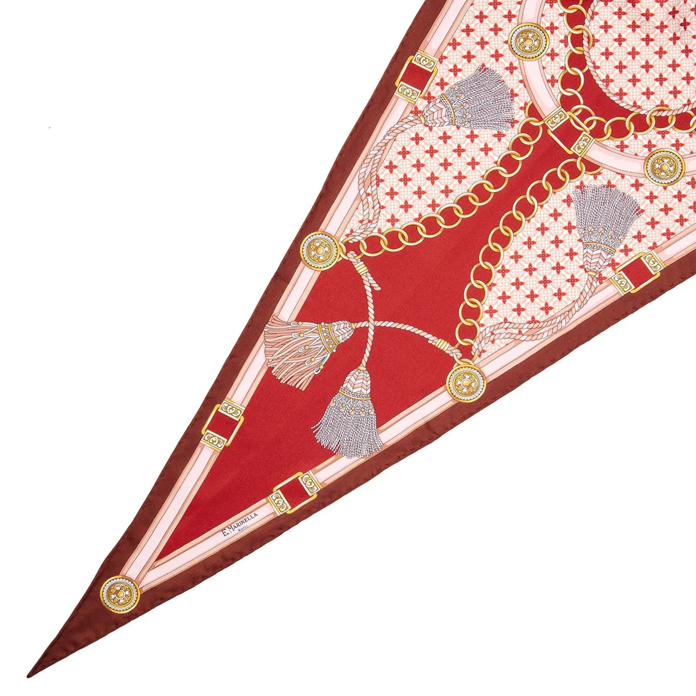 E.Marinella FOULARD ROMBO IN SETA ROSSO Collezione lucky charm Online