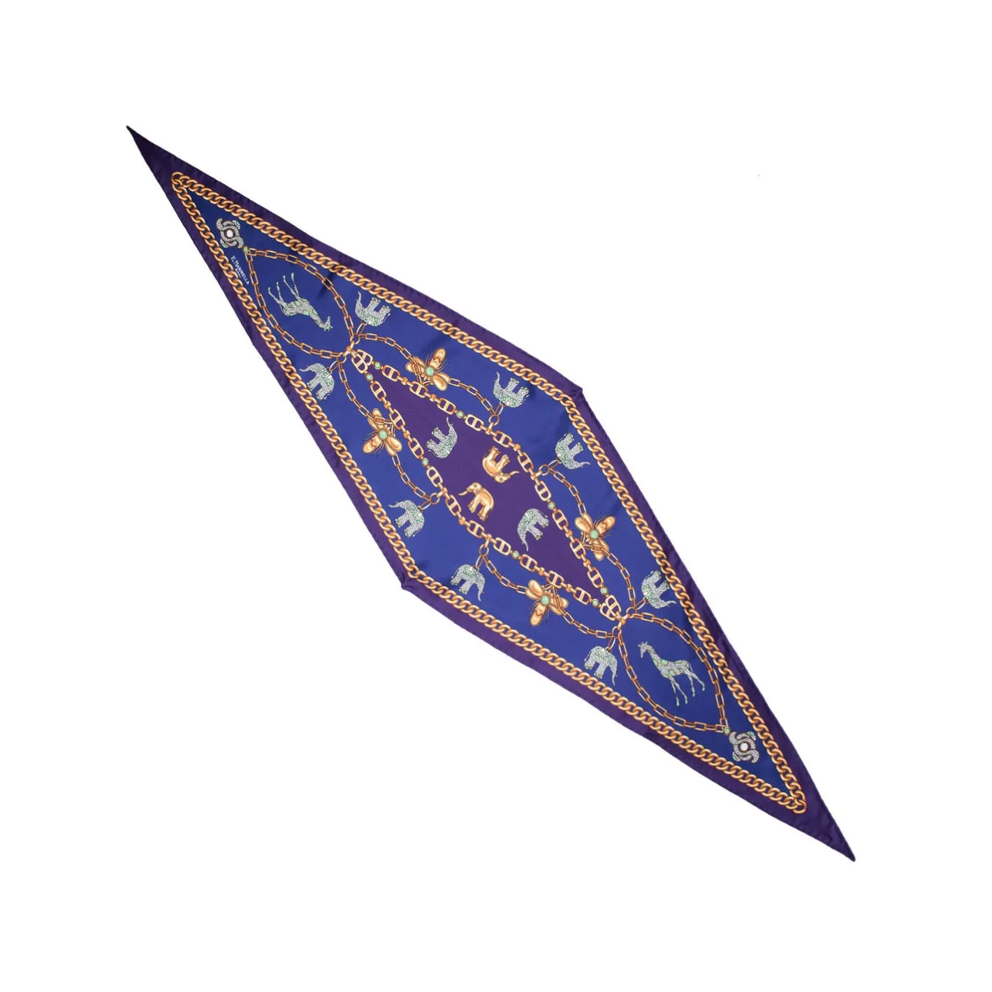 E.Marinella FOULARD ROMBO IN SETA VIOLA Collezione lucky charm Sale