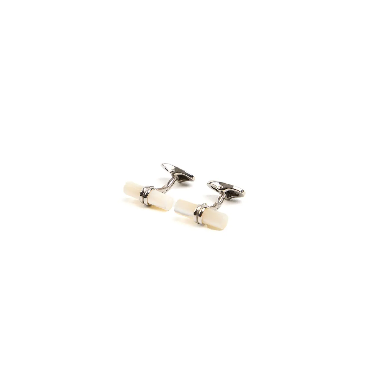 E.Marinella GEMELLI DA POLSO BARRETTA CON MADREPERLA In argento New