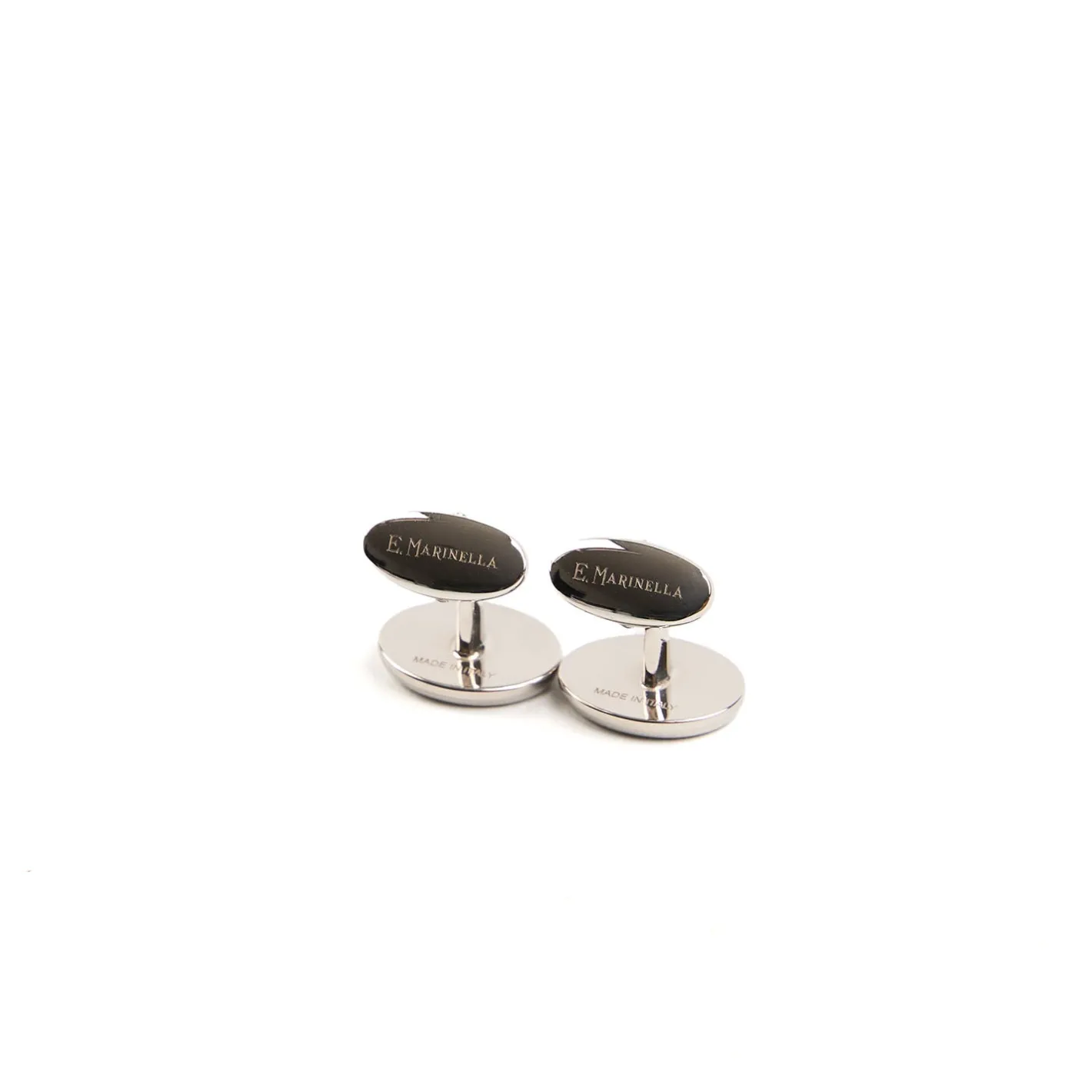 E.Marinella GEMELLI DA POLSO CON ONICE OVALI In argento Clearance