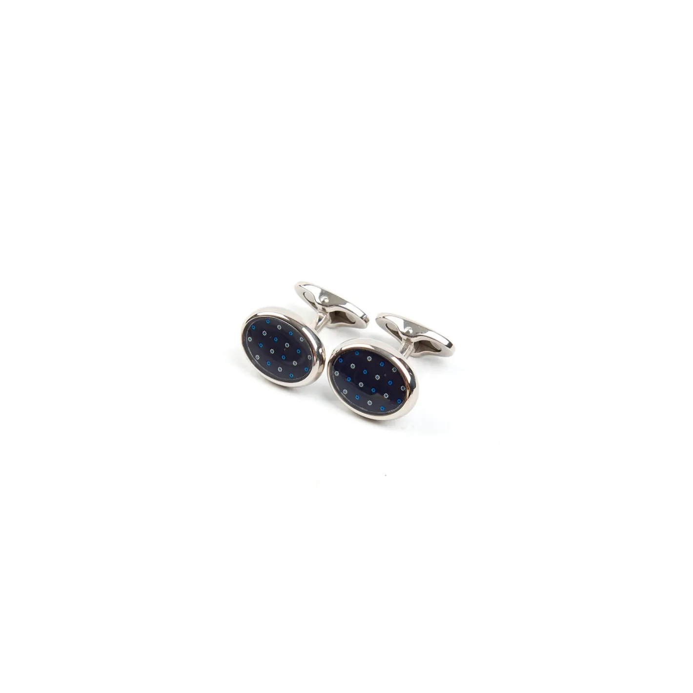 E.Marinella GEMELLI DA POLSO IN ARGENTO BLUCon microfantasia fiore Discount
