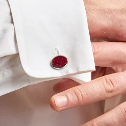 E.Marinella GEMELLI DA POLSO IN ARGENTO BORDEAUXCon microfantasia fiore Sale