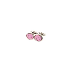 E.Marinella GEMELLI DA POLSO IN ARGENTO ROSA Con microfantasia fiore Clearance