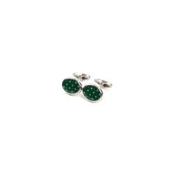 E.Marinella GEMELLI DA POLSO IN ARGENTO VERDE Con microfantasia fiore Online