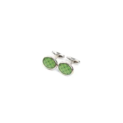 E.Marinella GEMELLI DA POLSO IN ARGENTO VERDECon microfantasia fiore Discount
