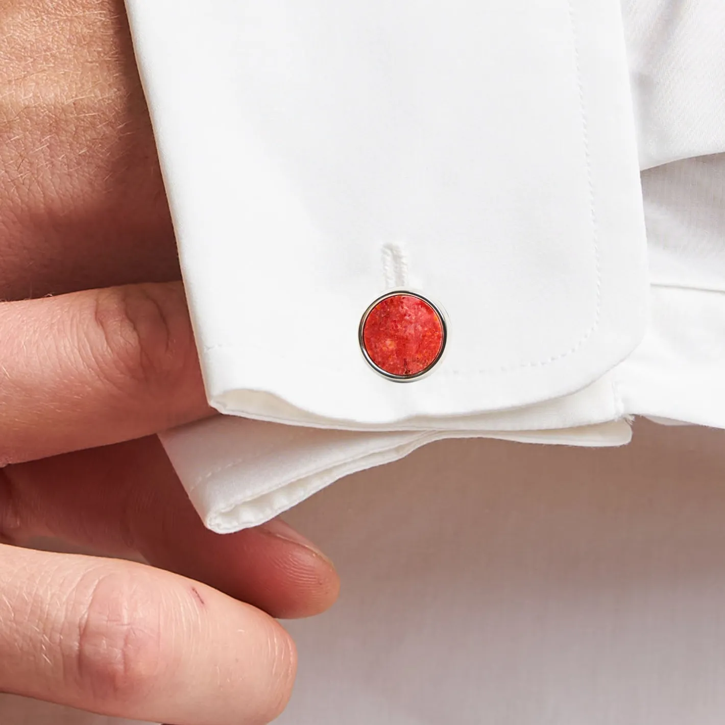 E.Marinella GEMELLI DA POLSO TONDO CON CORALLO In argento Online