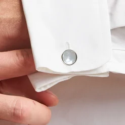 E.Marinella GEMELLI DA POLSO TONDO CON MADREPERLA In argento Best