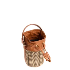 E.Marinella MINI SECCHIELLO COLOR CUOIO In rafia e pelle Discount