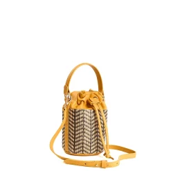 E.Marinella MINI SECCHIELLO GIALLO In rafia e pelle Sale