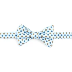 E.Marinella PAPILLON ANNODATO IN SETA AZZURRO Microfantasia fiore Discount