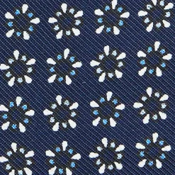 E.Marinella PAPILLON DA ANNODARE IN SETA BLU SCURO Microfantasia fiore Online