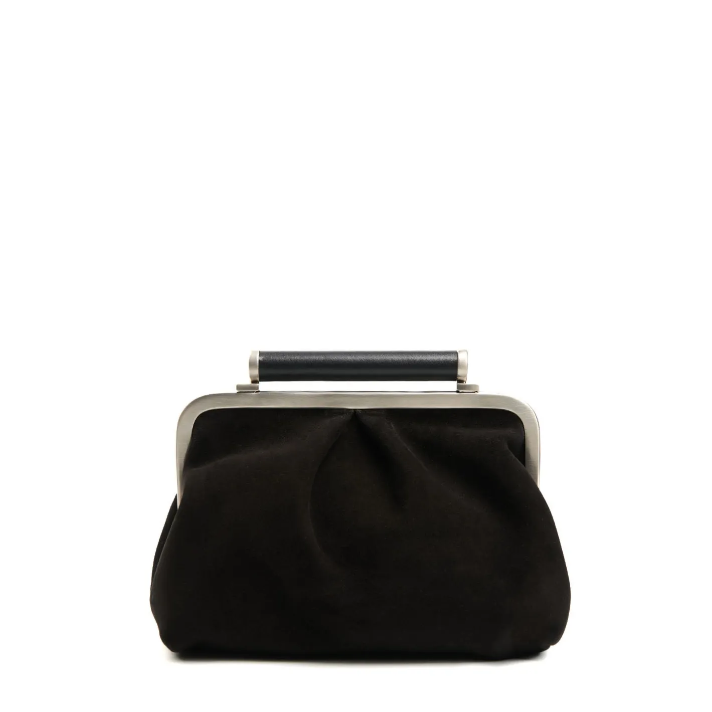 E.Marinella PARTY CLUTCH NERA In camoscio e pelle New