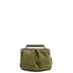 E.Marinella PARTY CLUTCH VERDE OLIVA In camoscio e pelle Sale