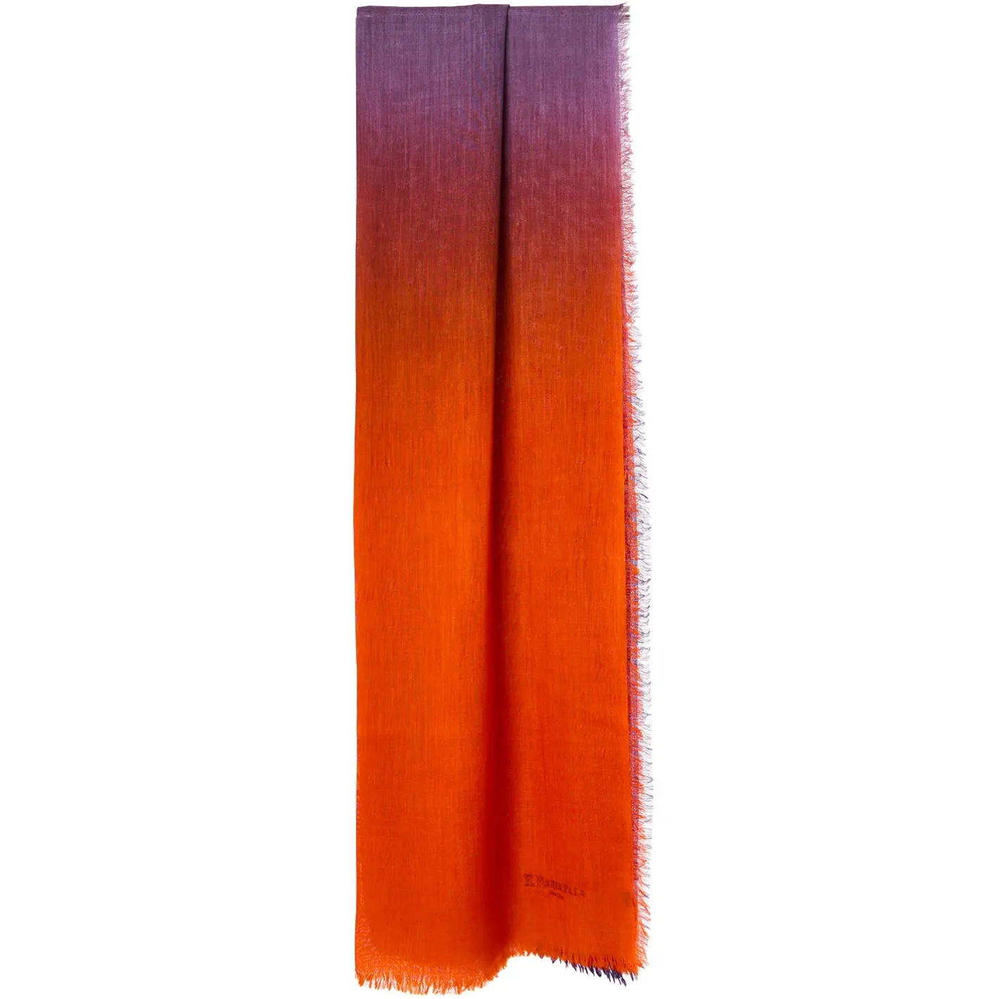 E.Marinella PASHMINA ARANCIONE E VIOLA EFFETTO SFUMATO In cashmere Best
