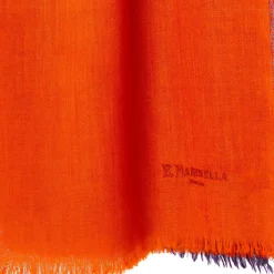 E.Marinella PASHMINA ARANCIONE E VIOLA EFFETTO SFUMATO In cashmere Best
